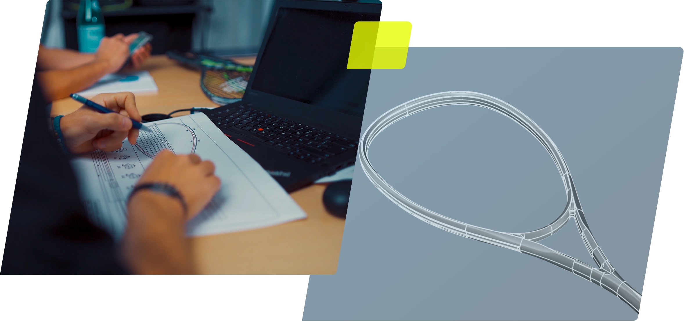 Squash rackets design